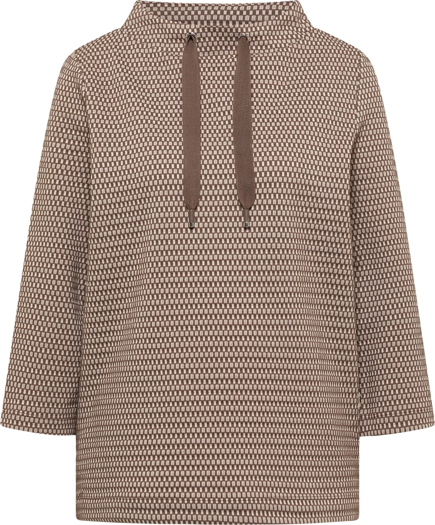 cecil3/4-sleeve textured top with funnel neck - langærmet top - urban taupe