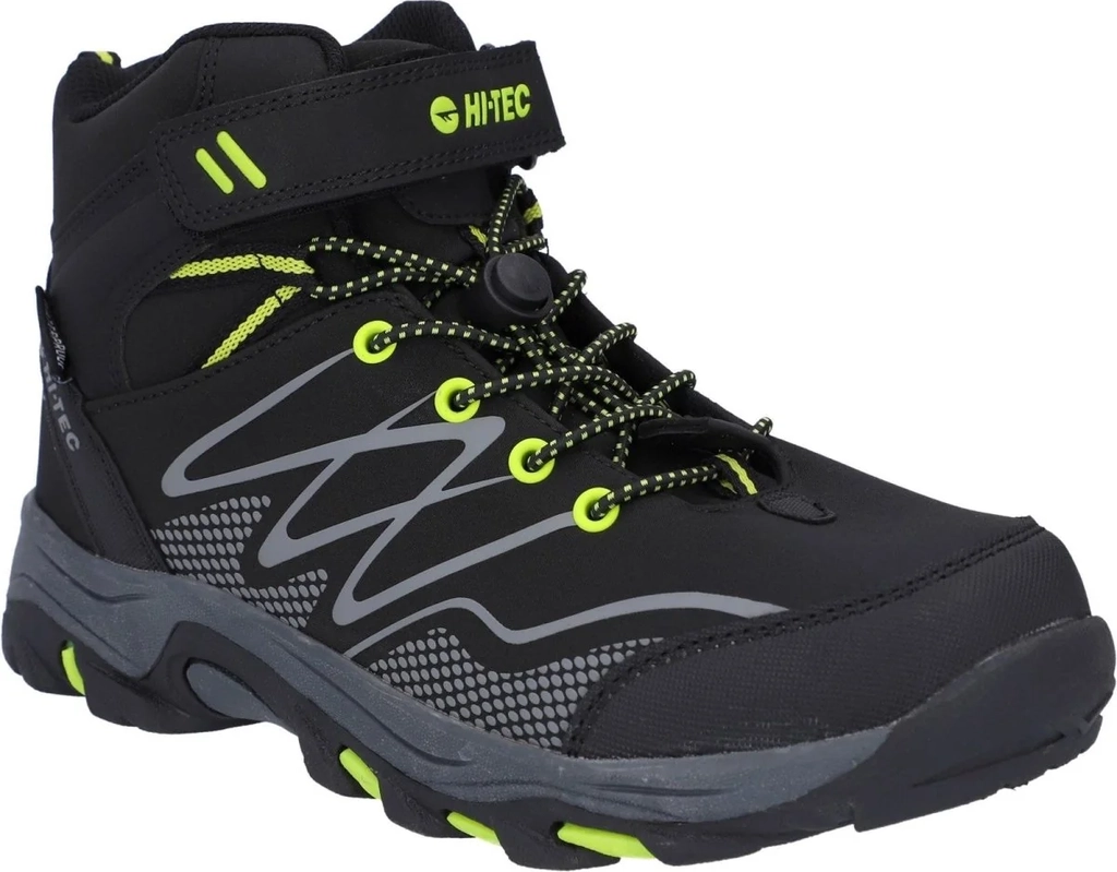 hi-tec blackout mid kids vegan-friendly waterproof hiking boots