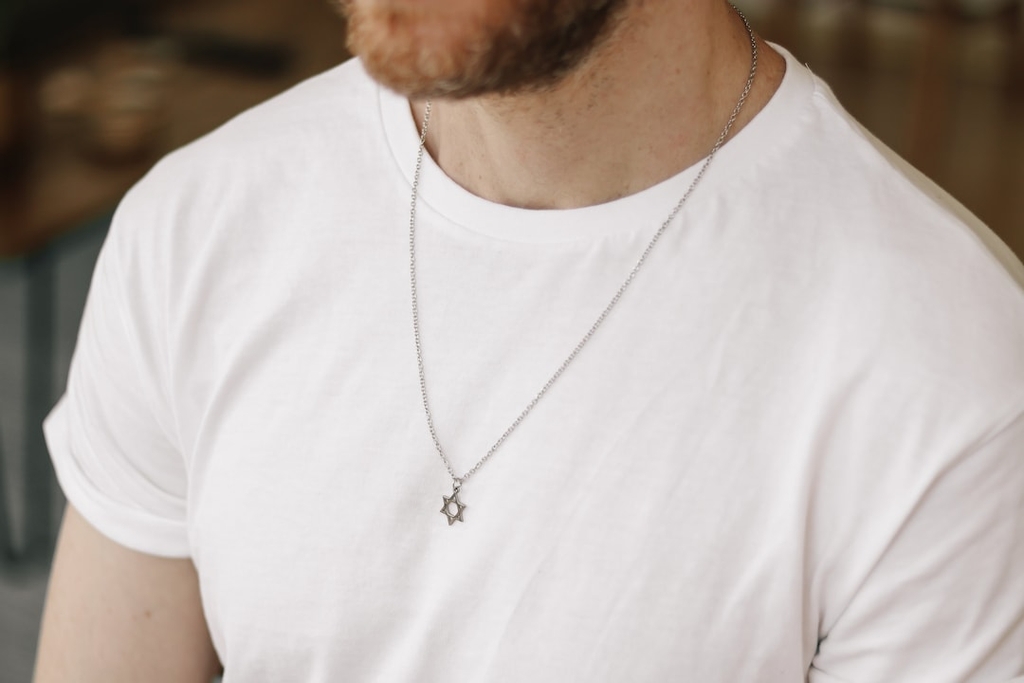 star of david necklace for men, men's necklace with a silver star of david pendant, waterproof, gift for him, jewish necklace from israel