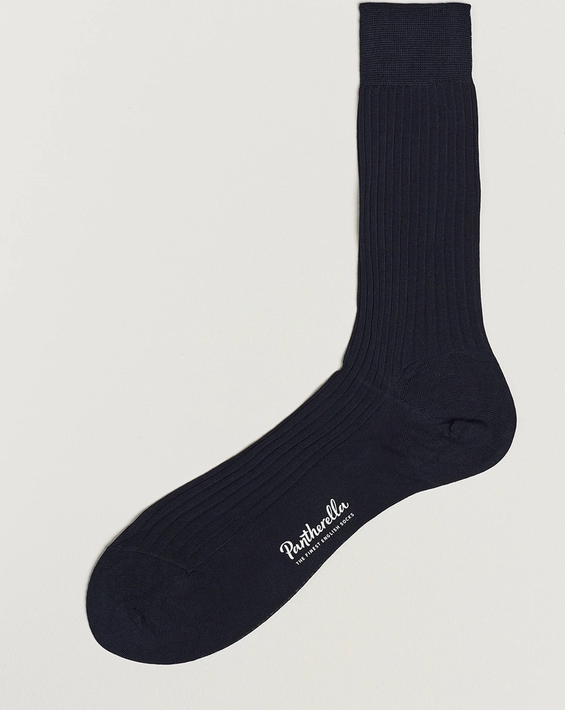 Pantherella Vale Cotton Socks Navy