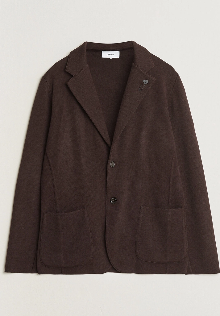 lardini knitted wool blazer brown