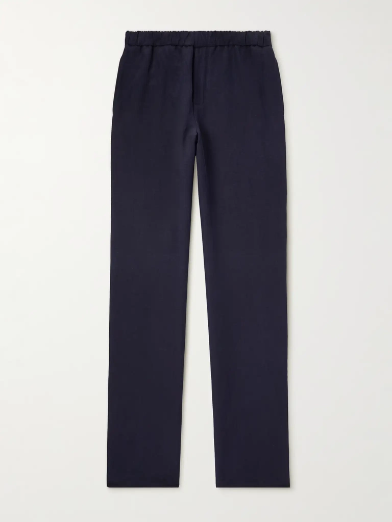 loro piana maryln straight-leg linen and silk-blend trousers