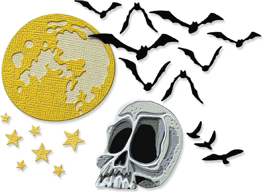 sizzix thinlits die set 25pk - vault moonlight scare by tim holtz