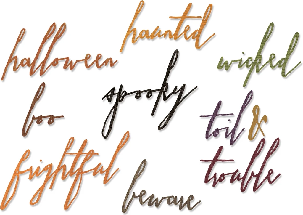 sizzix thinlits die set 10pk - classic halloween handwriting by tim holtz