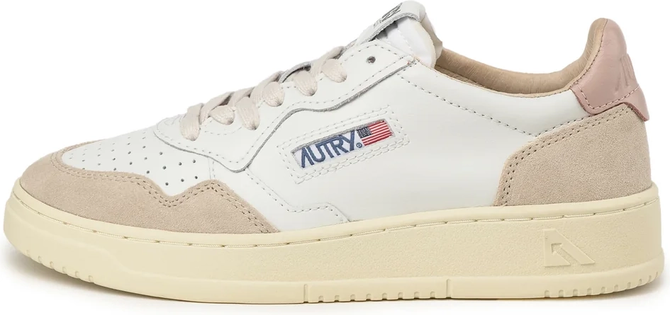Autry Medalist Leather Suede White