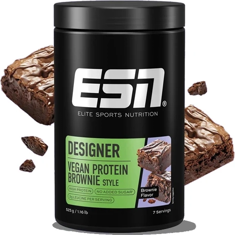 esn vegan protein brownie style, 525 g dose