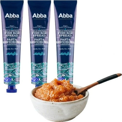 abba pasta kawiorowa łagodna 3x150g - delikatna ikra dorsza w tubce