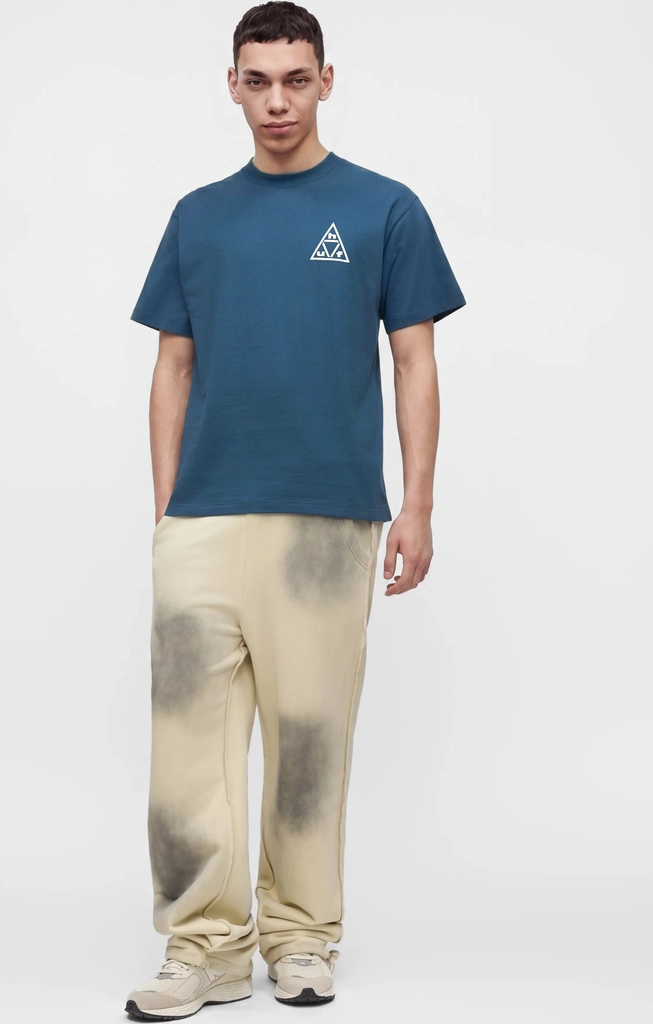 huftriple triangle tee unisex - t-shirts print - harbor blue/white