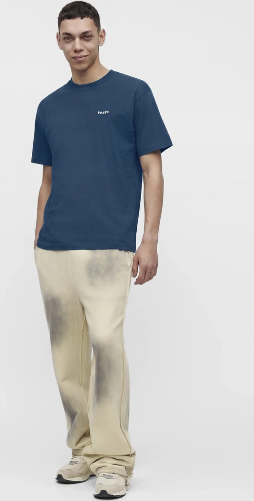 hufembroidred tee - t-shirts basic - harbor blue/white