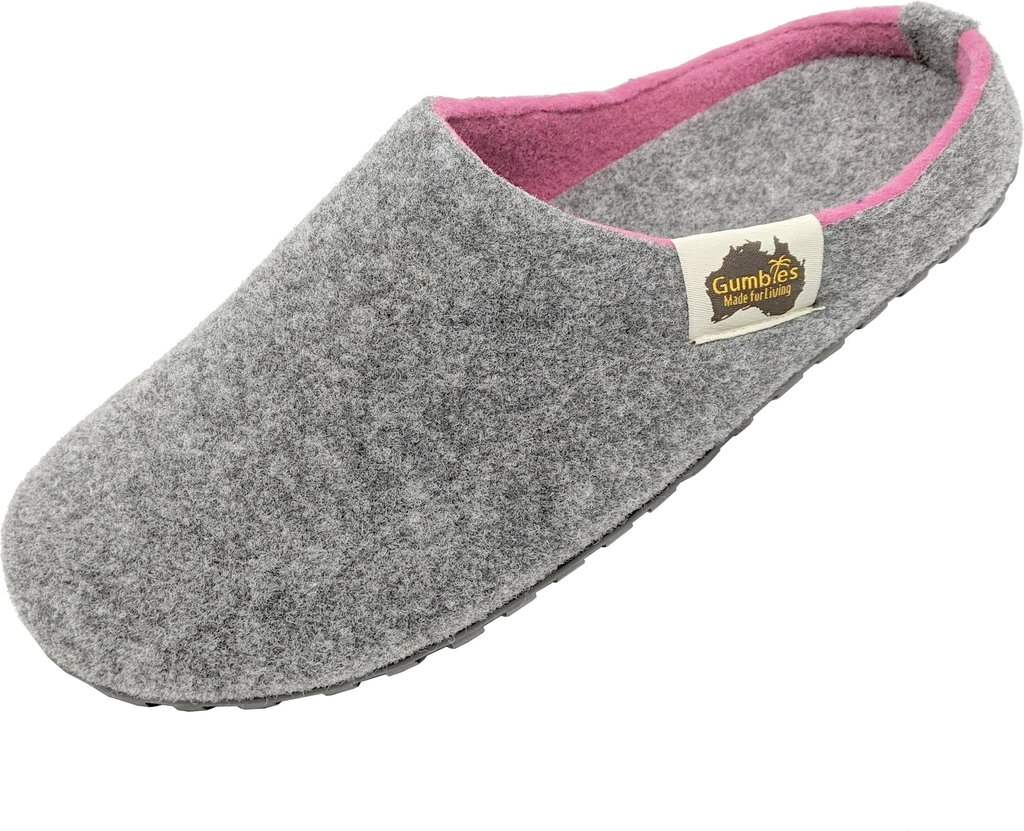 outback slipper - grey & pink