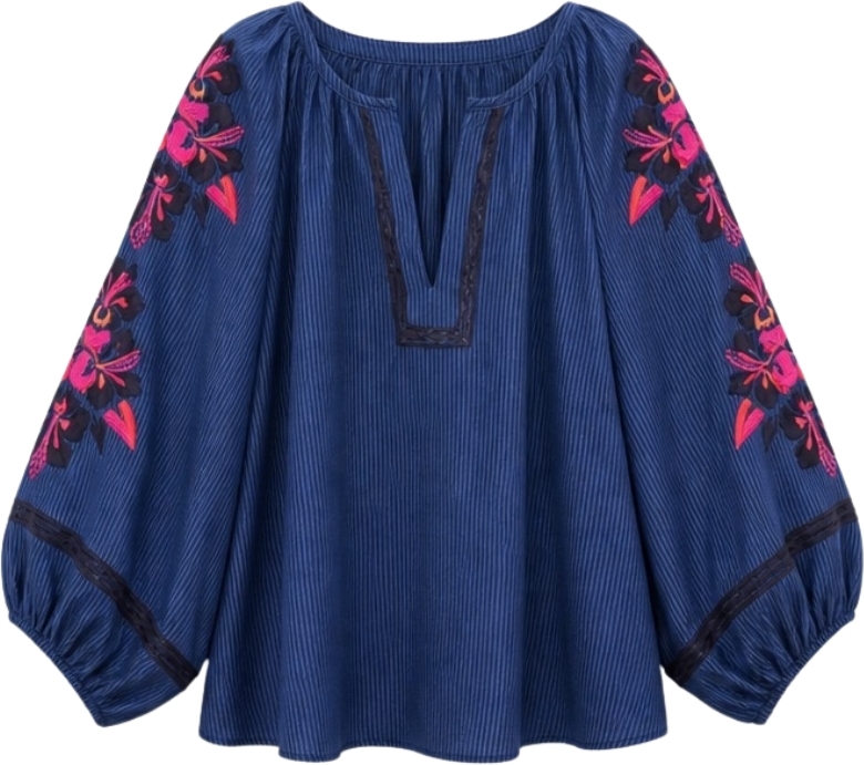 qnuz bluse – boheme 9471 (denim)
