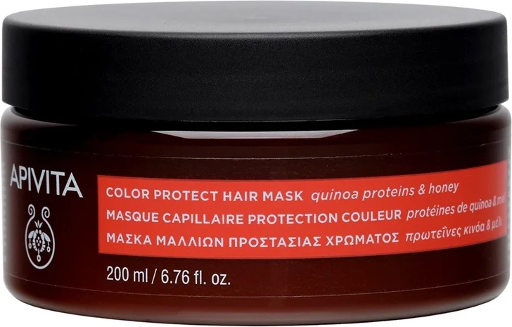 apivita hair care farvebeskyttende hårmaske solsikke & honning 200ml