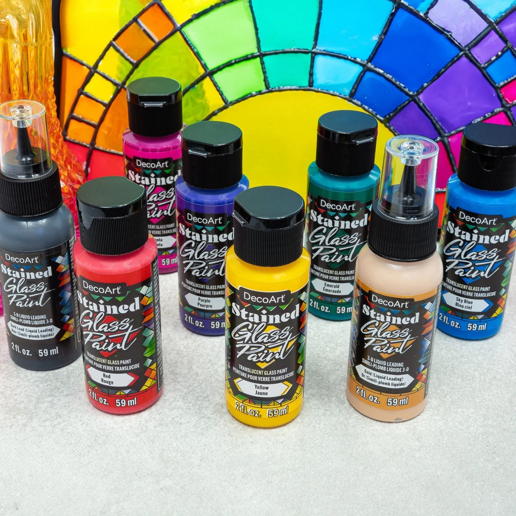 rainbow stained glass paint set