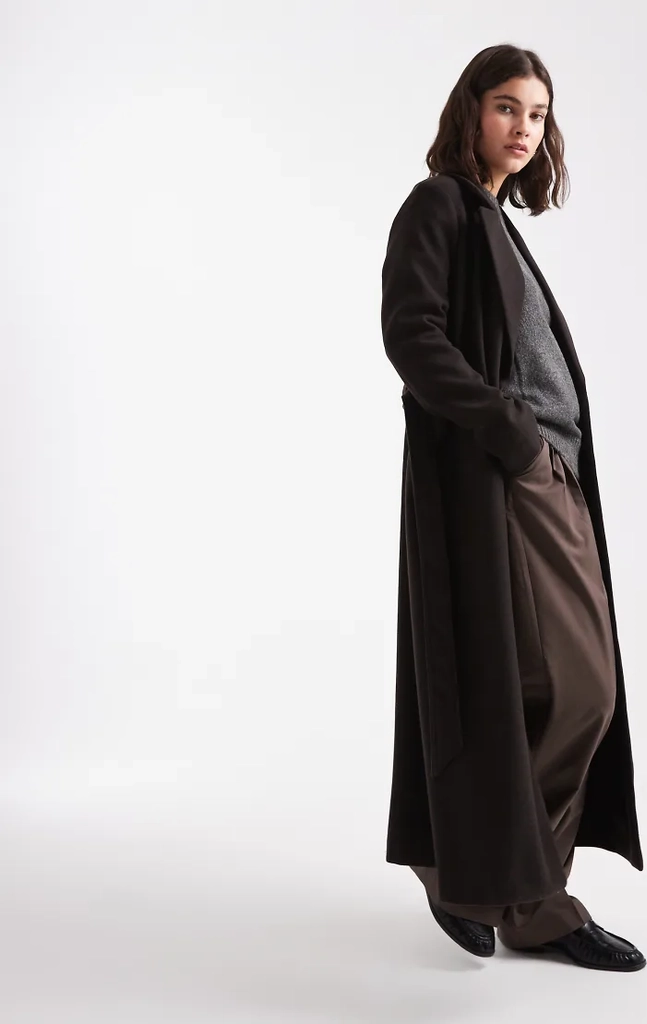 Vero Moda Formell Kappa Maxilängd Skärp - Brown