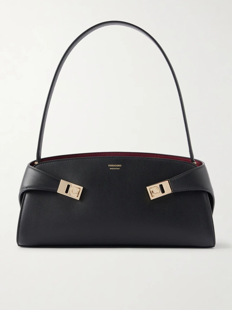 hug leather shoulder bag