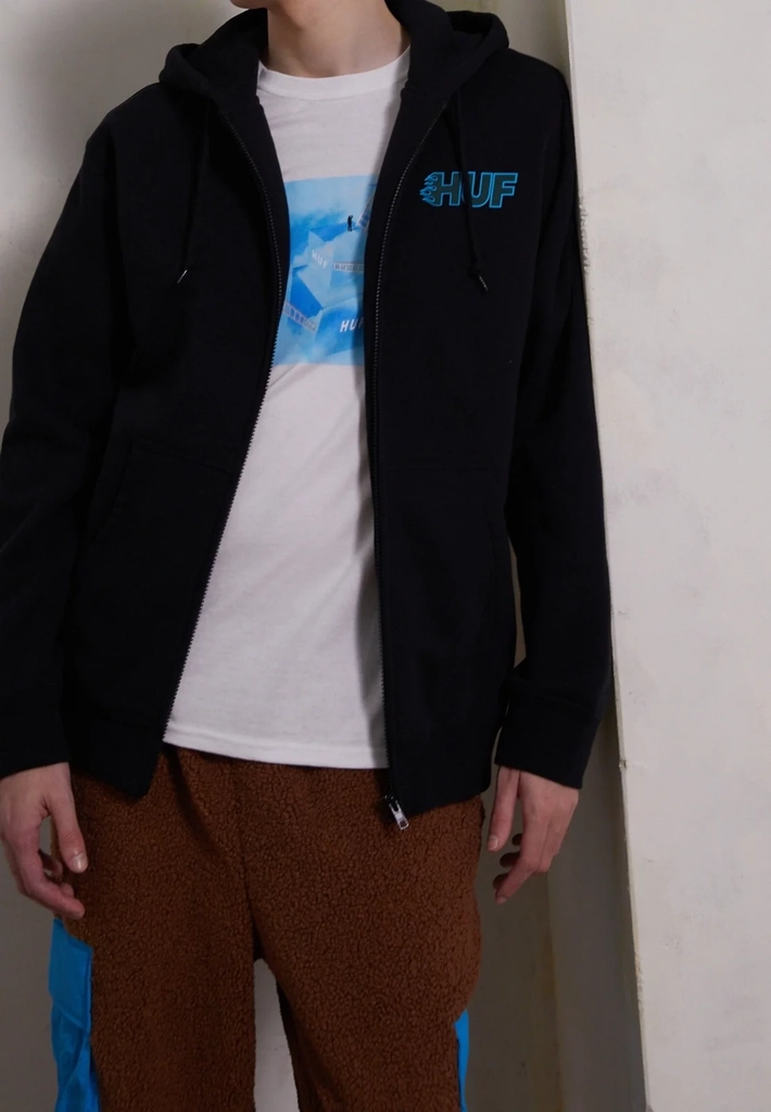hufsecond hand sweatjakke - black