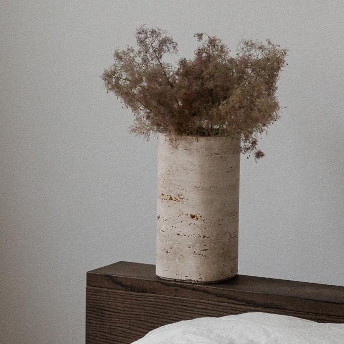 siv vase, travertin, medium - wabi sabi nordic