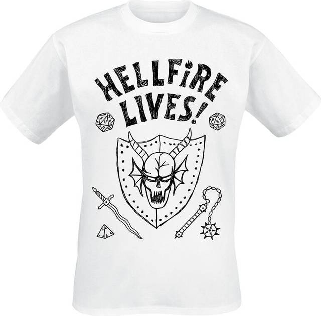 Stranger Things T-Shirt Hellfire Lives - Hvid
