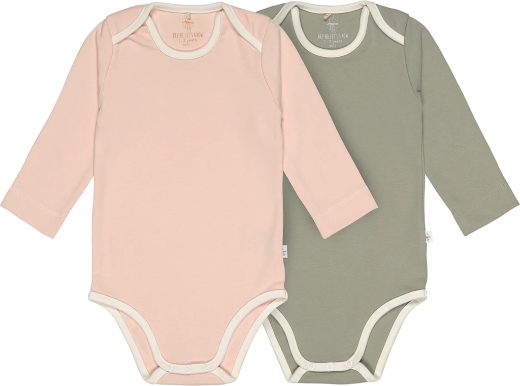 lässig cozy colors baby langarm-body aus bio baumwolle, 2er pack