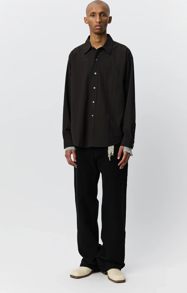 executive shirt - dark brown stripe