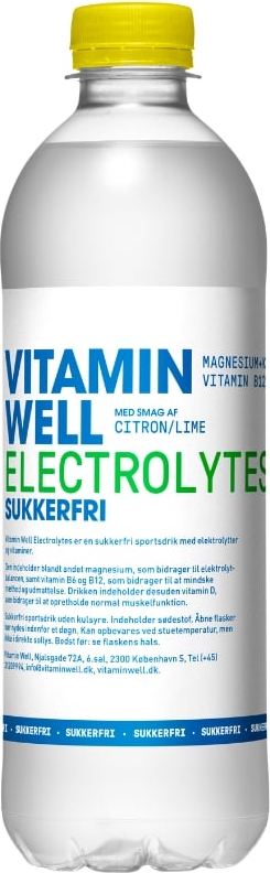 Vitamin Well Electrolytes Citron Lime Sukkerfri 500 ml