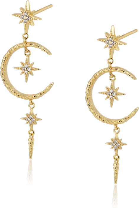 alura | ørestik | venus 15, 18k guldbelagt 925 sterlingsølv