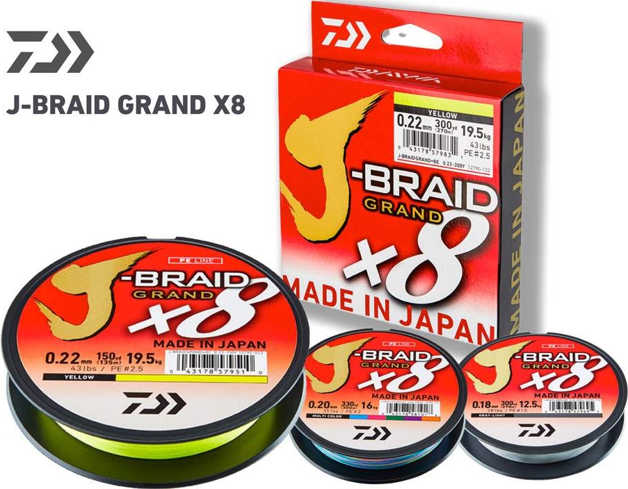 daiwa j braid grand x8 0.10mm 135m chartreuse 15lb