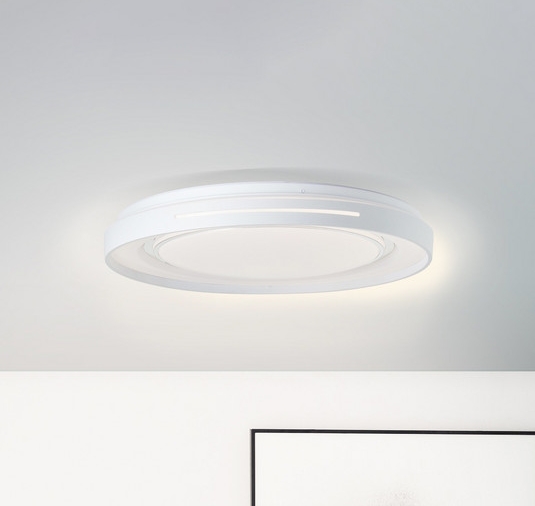 led-loftslampe barty, hvid/krom, ø 48,5 cm, cct, metal