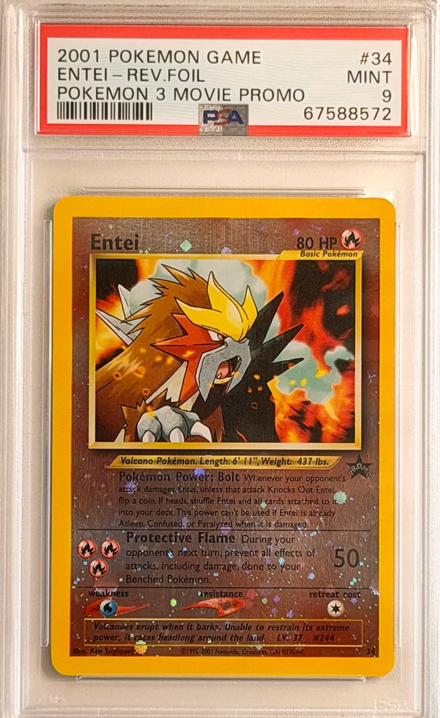 Entei #34 - Pokémon 3 Movie Promo - PSA 9