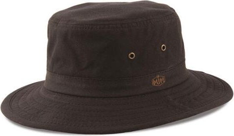 mjm, boonie wax cotton brown med upf50+ solbeskyttelse