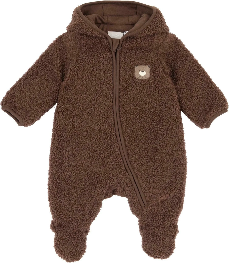 chiccoleg opening babysuit unisex - natdragt - brown