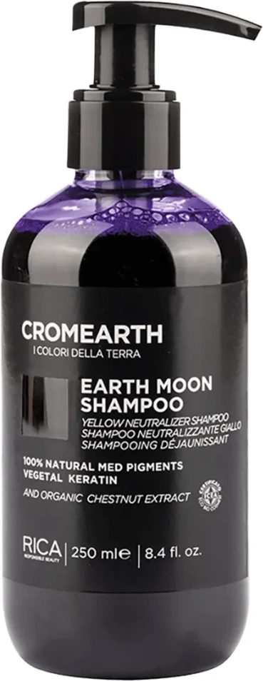 rica cromearth earth moon shampoo - anti-yellow cleanse for blonde hair