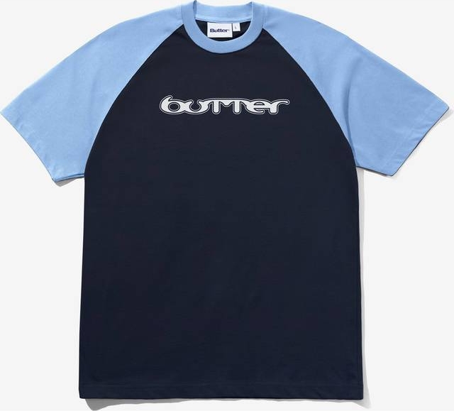 Butter Goods Witness Raglan Tee - Sky/Navy