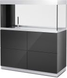 oase highline opti-white 300 room divider aquarium with cabinet - anthracite