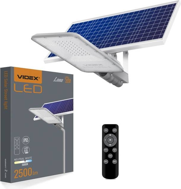 Videx Lana Gadelampe 100W LED Solcelle Neutral Hvid 2500 Bedlampe