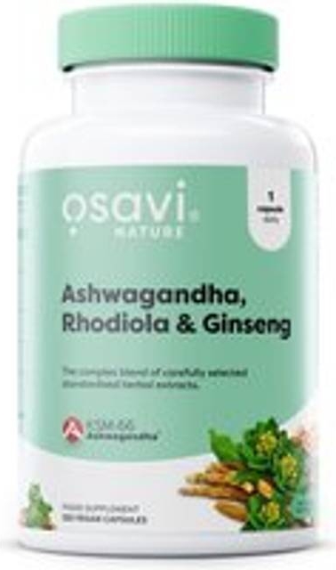 Osavi Ashwagandha + Rhodiola & Ginseng 120 Veganske Kapsler