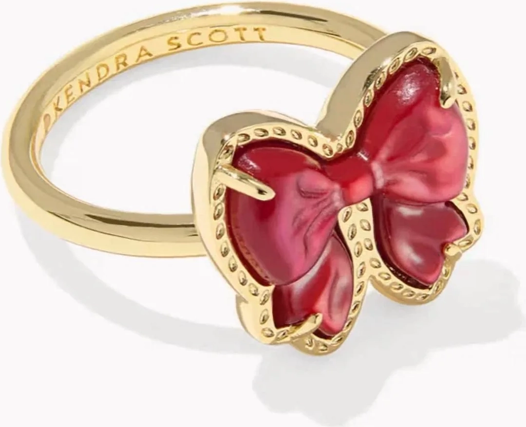 haley bow gold band ring