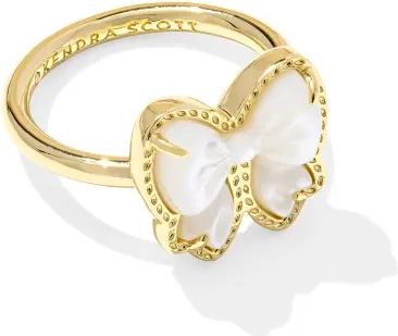 haley bow gold band ring