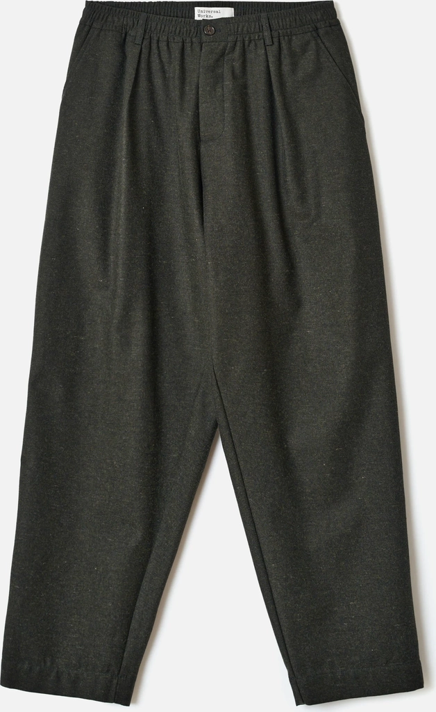 olive recycled italian tweed pleated track pant