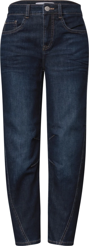 street onehigh waist barrel leg jeans im loose fit - wide leg - dark blue washed