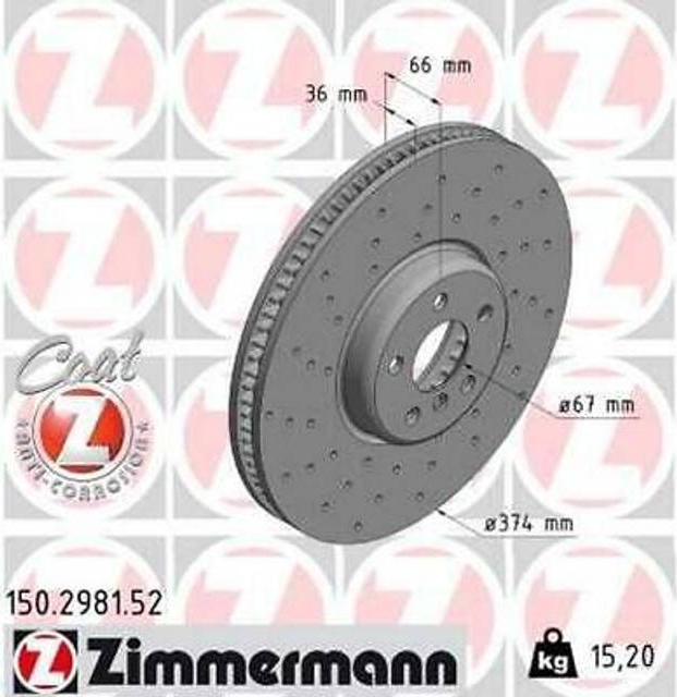 Bremseskive ZIMMERMANN 150.2981.52