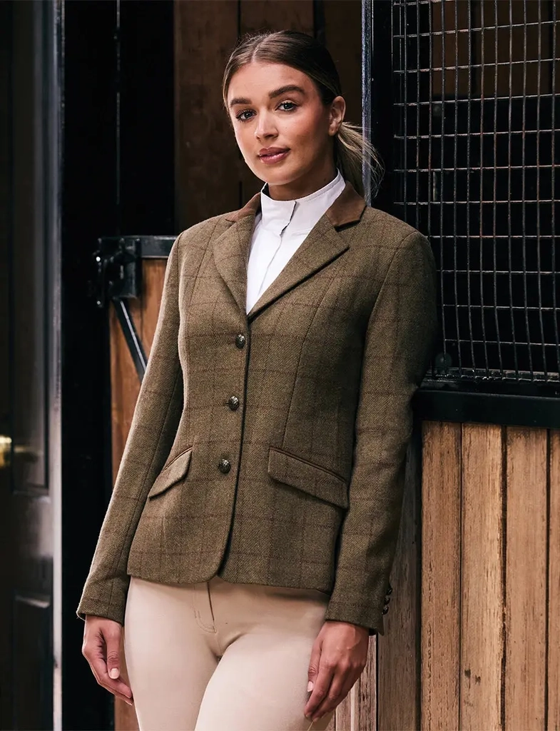 dublin albany tweed suede collar ladies tailored jacket