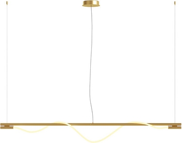 maytoni led-hængelampe tau, guldfarvet, metal, 180 cm lang