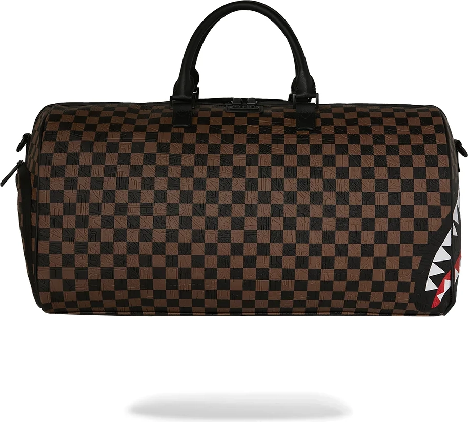 check 2 emboss duffle