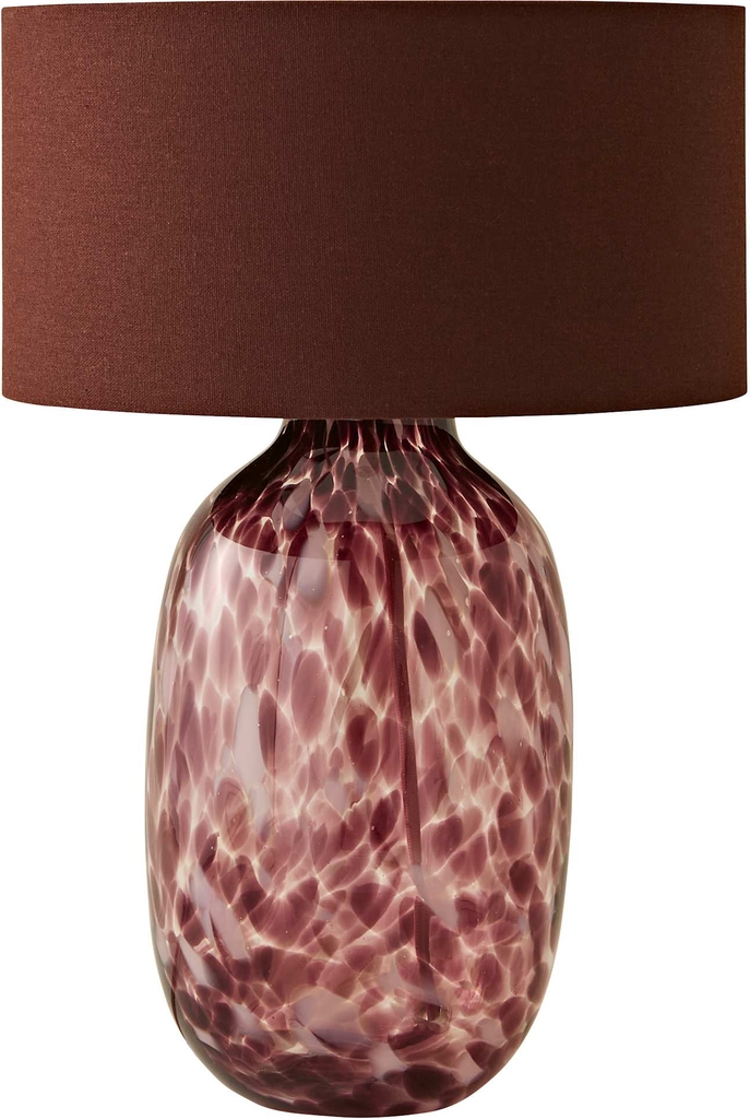 valuelights belinda burgundy confetti glass table lamp | red | burgundy