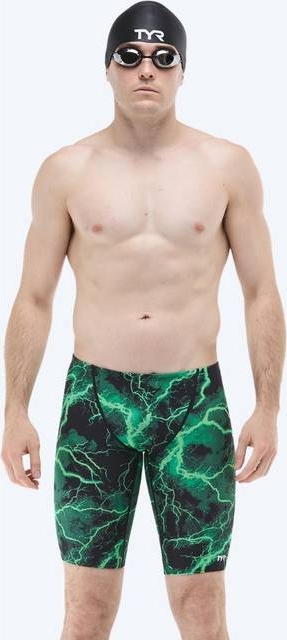 TYR Durafast Elite Arterix Lange Badebukser - Grøn/Sort