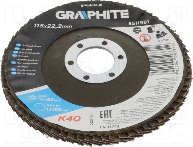 Graphite Lapskive 115 x 22 2 mm K40