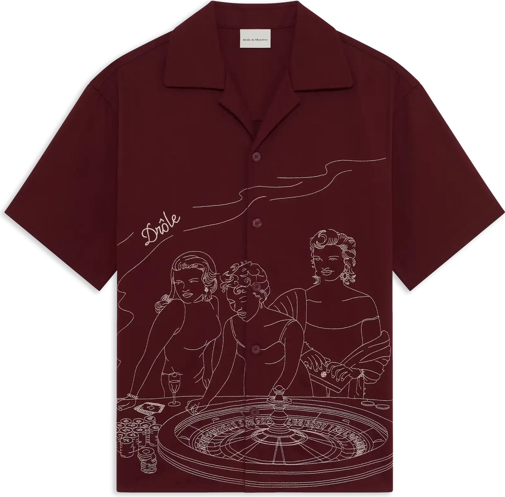 notcha collar short sleeve with front embroidery