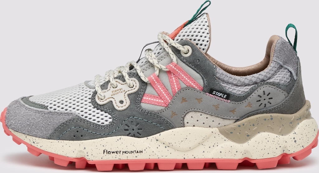                                                             sneakers in suede e tessuto - rosa-grigio