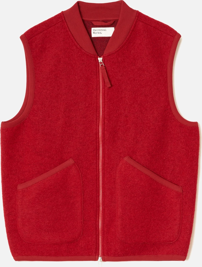 scarlet wool fleece zip waistcoat